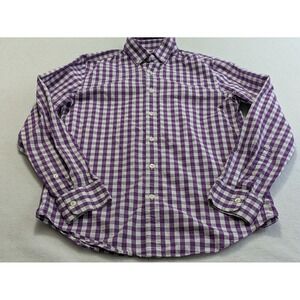Vineyard‎ Vines Slim Fit Whale Shirt Button Down Small Plaid Check Purple Whale